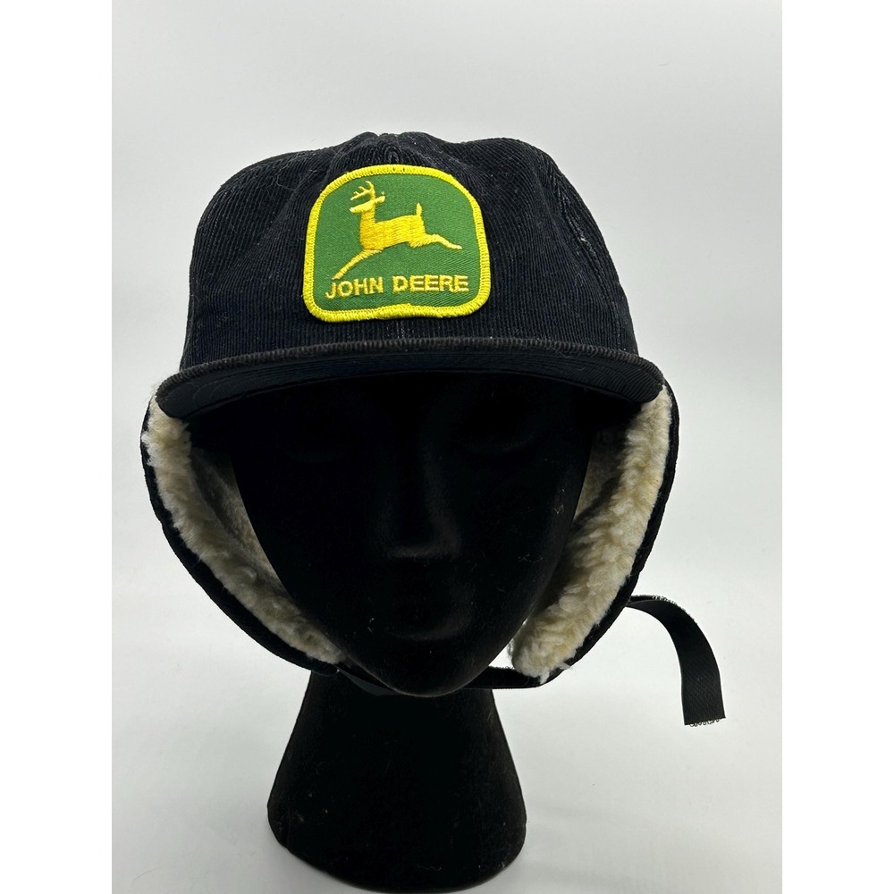 Vtg 80s JOHN DEERE‎ Corduroy Patch Hat USA Louisville Snap Back New Old Stock